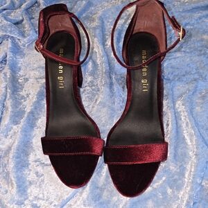Madden Girl Burgandy Velvet Heels